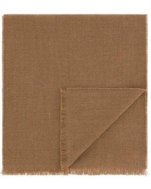 BOGGI Scarf With Knitted-Motif - Brown