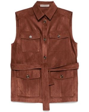 D.exterior Button-Up Gilet - Brown