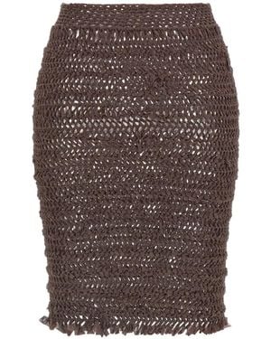 ALLIS BEACHWEAR Emma Semi-Transparent Tulle Skirt - Brown