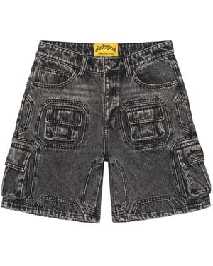 Godspeed Octagon Cargo Denim Shorts - Grey