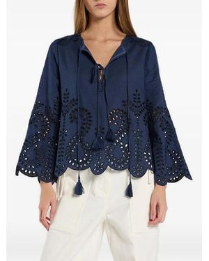 CHRISTY LYNN Kora Broderie-Anglaise Blouse - Blue