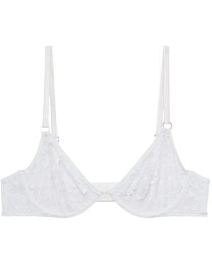 Fleur du Mal Le Stretch Lace Demi Bra - White