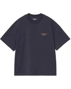 Carhartt Logo-Embroidered T-Shirt - Blue