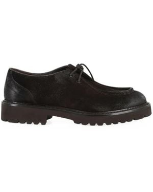 Doucal's Lace-Up Suede Derby Shoes - Black