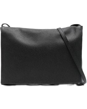 The Row Leather Shoulder Bag - Black