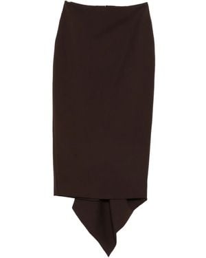 Thelatest Draped Asymmetric Skirt - Brown