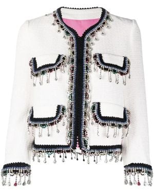 DSquared² Crystal-Embellished Cropped Jacket - White