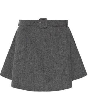 Self-Portrait A-Linien-Minirock Mit Gürtel - Grau