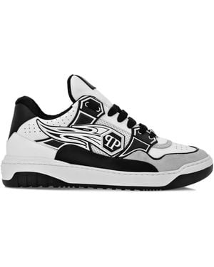 Philipp Plein Hexagon Rhinestone-Embellished Trainers - Black