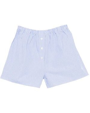 Sporty & Rich Striped Cotton Shorts - White