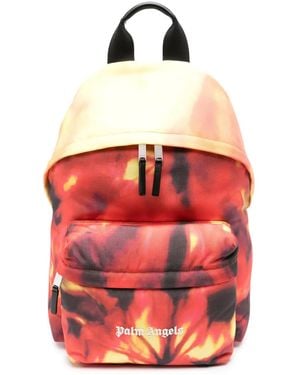 Palm Angels Rucksack Mit On Fire-Print - Rot