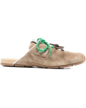Miu Miu New Balance X 530 Sl Faded Suede Mules - Green