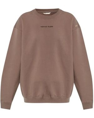 Rethinkit Studios Logo-Embroidered Cotton Sweatshirt - Brown