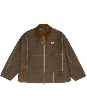 Bimba Y Lola Check Corduroy-Collar Jacket - Brown