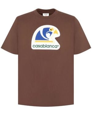 CASABLANCA Appliqué T-Shirt - Brown