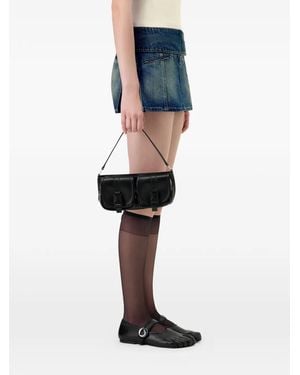 Coperni Panelled Denim Mini Straight Skirt - Blue