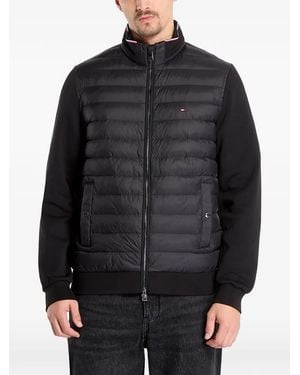 Tommy Hilfiger Quilted-Panel Zip-Up Jacket - Black