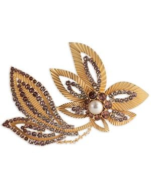 Dolce & Gabbana Verzierte Blatt-Brosche - Natur