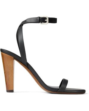 Ralph Lauren Strappy Buckled Heeled Sandals - Black
