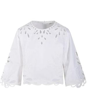 Antik Batik Deva Broderie-Anglaise Cut-Out Top - White