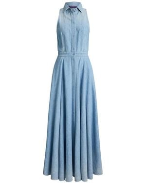 Ralph Lauren Peyten Cotton Denim Day Dress - Blue