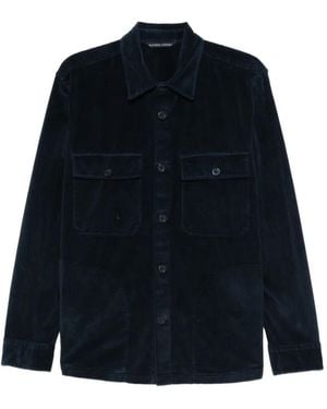 120% Lino Corduroy Pocket Shirt - Blue