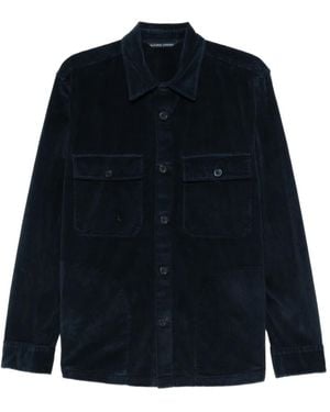120% Lino Corduroy Pocket Shirt - ブルー