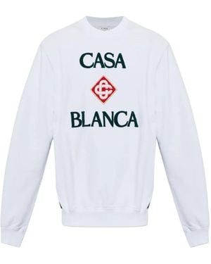 CASABLANCA Felpa Con Logo Ricamato - Bianco