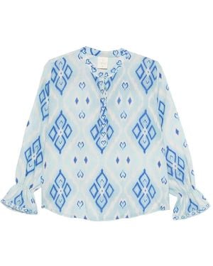 Nimo With Love Ikat-Pattern Blouse - Blue