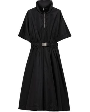 Prada Re-Nylon Belted Midi Dress - Black