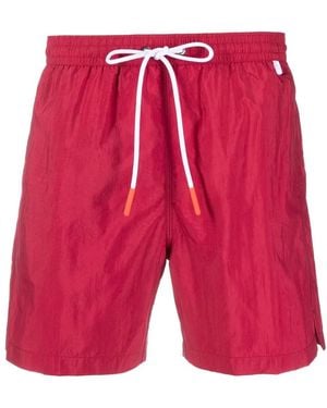 Isaia Costume Da Bagno Con Coulisse - Rosso