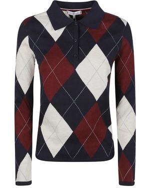Tommy Hilfiger Argyle cotton polo knit - Blau