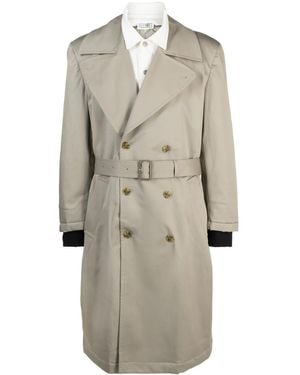 MM6 by Maison Martin Margiela グレー レイヤード トレンチコート - ナチュラル