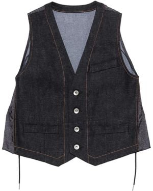 Sacai Button Front Waistcoat - Blue