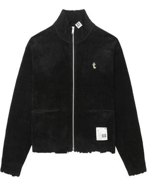 Maison Mihara Yasuhiro Ausgefranster Cardigan Mit Reißverschluss - Schwarz