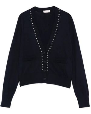 Liu Jo Cardigan À Ornements En Cristal - Blue