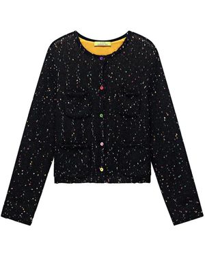 Shanghai Tang Cropped Cardigan - Black