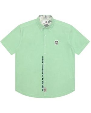 Aape By A Bathing Ape Logo-Patch Short-Sleeve Shirt - Green
