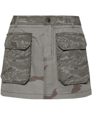 Marine Serre Minigonna Regenerated Con Stampa Camouflage - Grigio