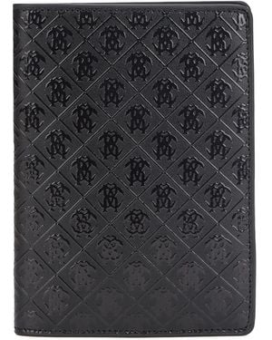 Roberto Cavalli Mirror Snake Portemonnaie mit Monogramm-Prägung - Schwarz