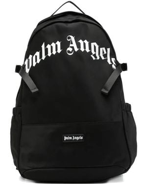 Palm Angels Curved Logo Backpack - Black