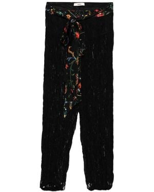 Siedres Floral-Print Lace Trousers - Black