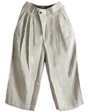 Ziggy Chen Pleated-Detail Wide-Leg Trousers - White