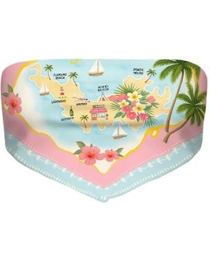 MC2 Saint Barth Rio Map-Graphic Scarf Top - Blue