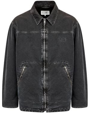 MM6 by Maison Margiela Zipped Denim Jacket - Black