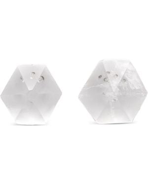 Monies Pendientes Con Cristales Facetados - Blanco