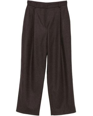 Kiton Pleated Wool Trousers - Grey