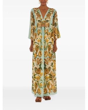 FARM Rio Sand-Marine-Garden Maxi Dress - Metallic