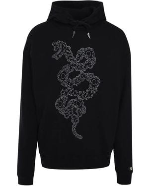 Roberto Cavalli Snake-Stitch Hoodie - Black