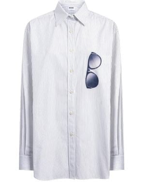Moschino Printed Cotton Poplin Shirt - White